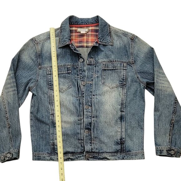 Carbon2Cobalt C2C Men's VTG Burnout Denim Trucker Jacket Size Large - Picture 8 of 14